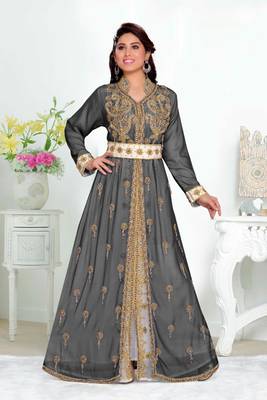 Black color  Handmade Moroccan Kaftan with hijjab 1
