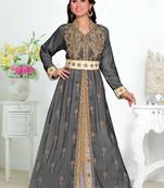 Black color luxurious  Handmade Moroccan Kaftan with hijjab