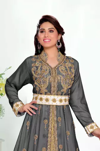 Black color  Handmade Moroccan Kaftan with hijjab