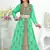 Sea-Green color Handmade Moroccan Kaftan with hijjab