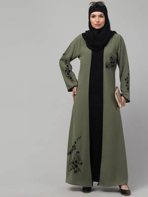 latest shrug women stylish embroidered Abaya burkha  1