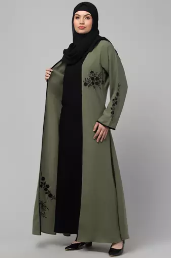 latest shrug women stylish embroidered Abaya burkha 