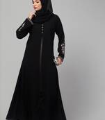 Women stylish double color embroidered abaya 