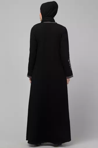 Women stylish double color embroidered abaya 