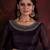 Maroon brown coloured diamond zari resham stone embroidered satin party wear saree with blouse piece