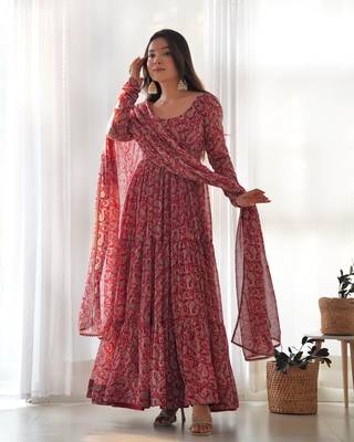 Fusionic maroon  ethnic-suits with dupatta 1