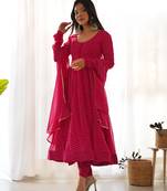 Fusionic pink  ethnic-suits with dupatta