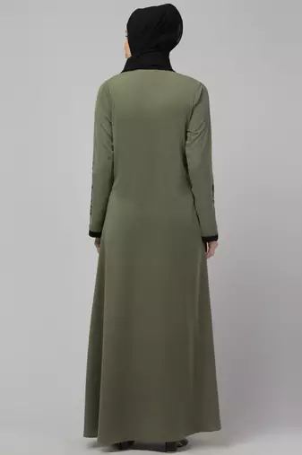Latest stylish double color embroidered women wear abaya