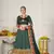 Glamorous Green Colour Classy Embroidered Partywear Ethnic Lehenga
