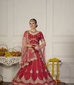 Maroon Colour Embroidered Partywear Girlish Lehenga