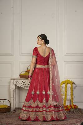 Maroon Colour Embroidered Partywear Girlish Lehenga 2