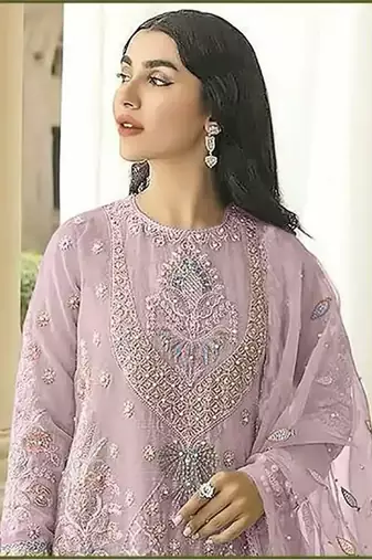 PASTEL PINK GEORGETTE EMBROIDERED SALWAR KAMEEZ
