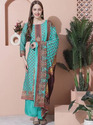 green muslin embroidered dress material 1