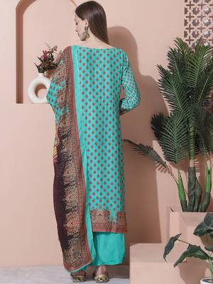 green muslin embroidered dress material 2