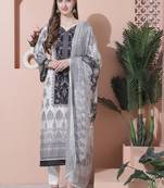 off white cotton digital printed dress material