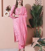 pink satin digital printed dress material