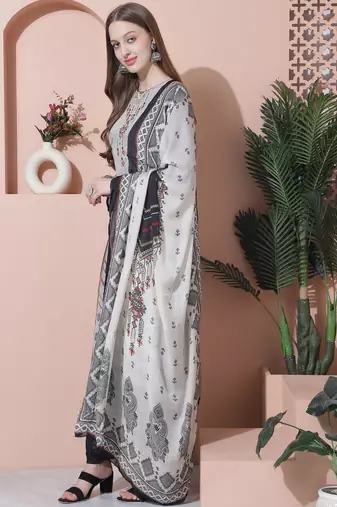 multiColormuslin embroidered dress material