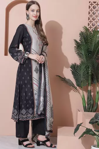 multiColormuslin embroidered dress material