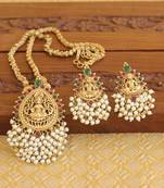 Designer matte finish temple necklace