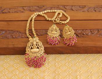 Designer matte finish temple necklace 1
