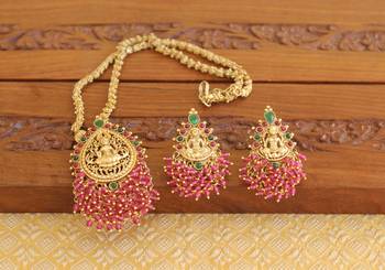 Designer matte finish temple necklace 2