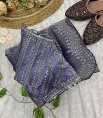 Lavender Colour Wedding Wear Zimmi Choo Silk Heavy Work Saree With Stitched Blouse (42)