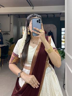 White and Maroon Cotton Zari Woven Traditional Lehenga Choli set  3