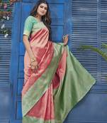 Floral Woven Design Zari Banarasi Saree