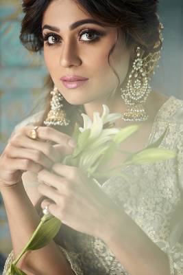 Grey Embroidered Net Free Size Stitched Anarkali Lehenga Suit (Size Upto 42) 3