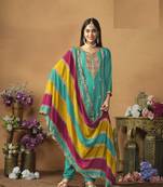 SKY BLUE SILK PARTY WEAR SALWAR SUIT 