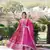 Dazzling smart pink colour heavy gown with dupatta for ethnic party looks