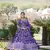 Dazzling smart purple colour heavy gown with dupatta for ethnic party looks