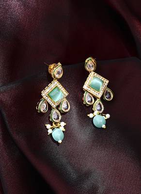 Multicolour Necklace Set with Pink and Green Stones 3