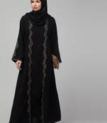 Black Kashibo Resham Embroidered Abaya