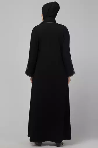Black Kashibo Resham Embroidered Abaya