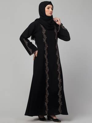 Black Kashibo Resham Embroidered Abaya 3