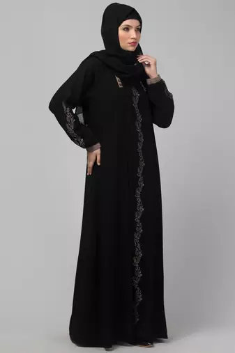 Black Kashibo Threadwork Kaftan
