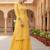 Yellow Crepe Bandhani Kurta Set for Women