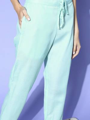 blue color woven design poly chanderi fancy kurta with trouser set 5
