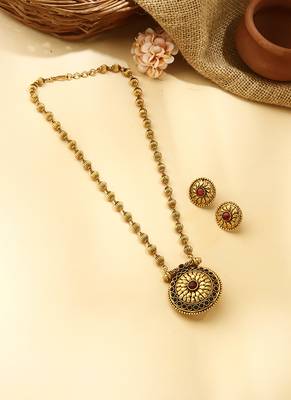 Traditional Gold-Plated Reversible Temple Jewellery Set 2