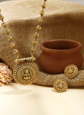 Traditional Gold-Plated Reversible Temple Jewellery Set 1