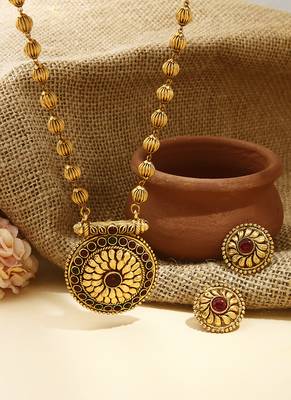 Traditional Gold-Plated Reversible Temple Jewellery Set 3