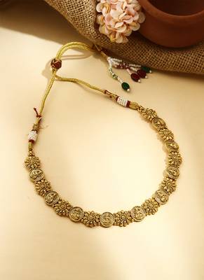 Laxmi Motif Gold Plated Necklace Set 2