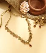 Gold Plated Necklace Set with Earrings