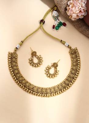 Intricate Gold Plated Necklace Set 1