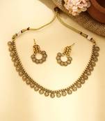 Gold Plated Necklace Set with Round Shape Design
