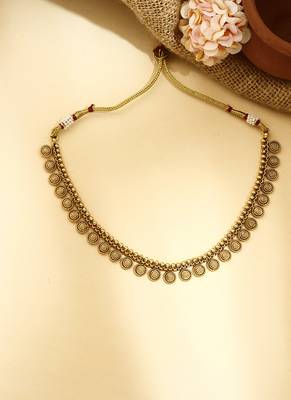 Gold Plated Necklace Set with Round Shape Design 2