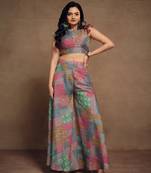 Modern printed crop palazzo set