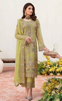 Pista embroidered faux georgette salwar suit 1