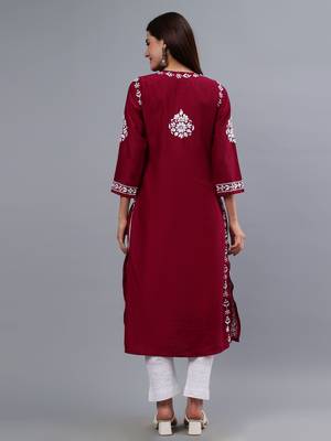 hand embroidered purple muslin lucknowi chikan kurta 2